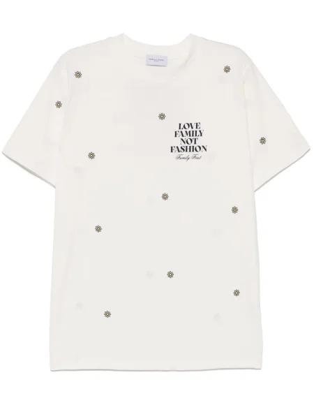 Tričko s potiskem Family First s potiskem bílé