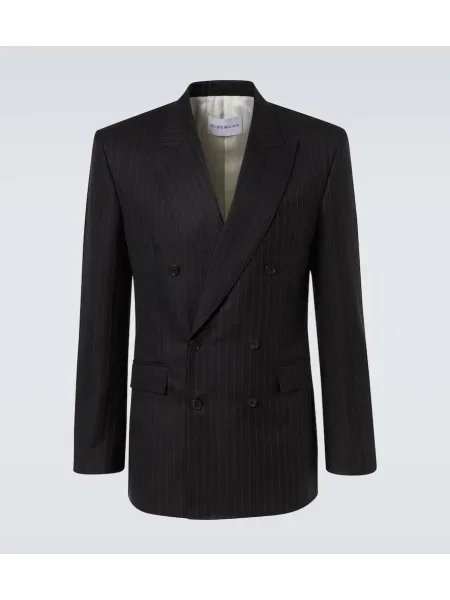 Vlněné pruhované sako Givenchy černé