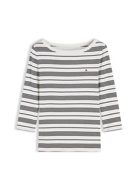 TOMMY HILFIGER Tricou Cody negru alb