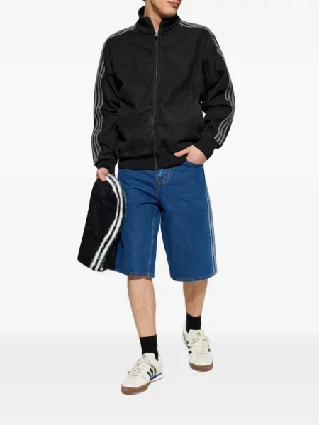 Ριγέ μπουφάν Adidas με κέντημα κόκκινο
