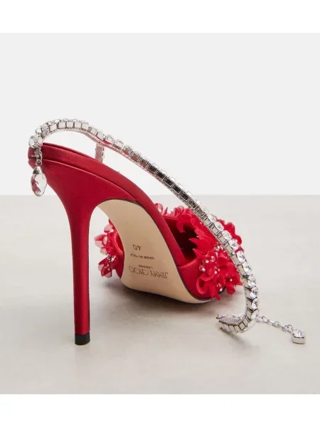 Pantofi cu toc Jimmy Choo plasă roșu
