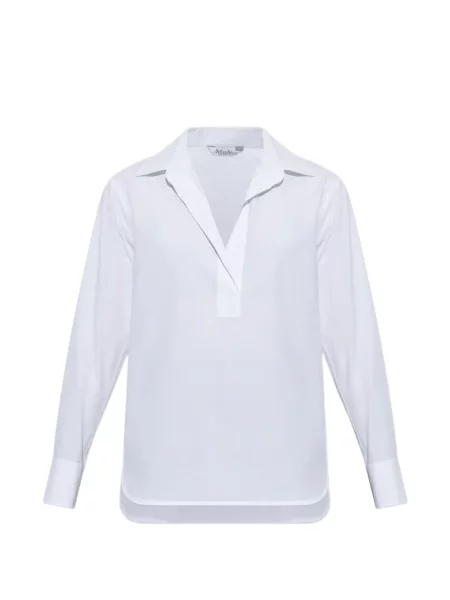 Top Max Mara cu decolteu în V alb