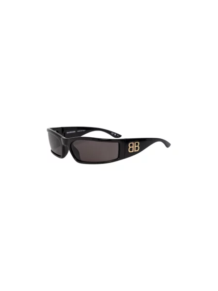 Lniane okulary przeciwsłoneczne Balenciaga Shield czarne