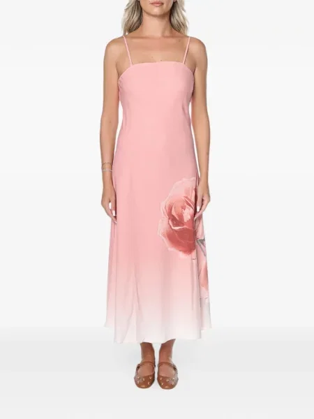 Rochie midi Ted Baker cu model floral cu imagine roz