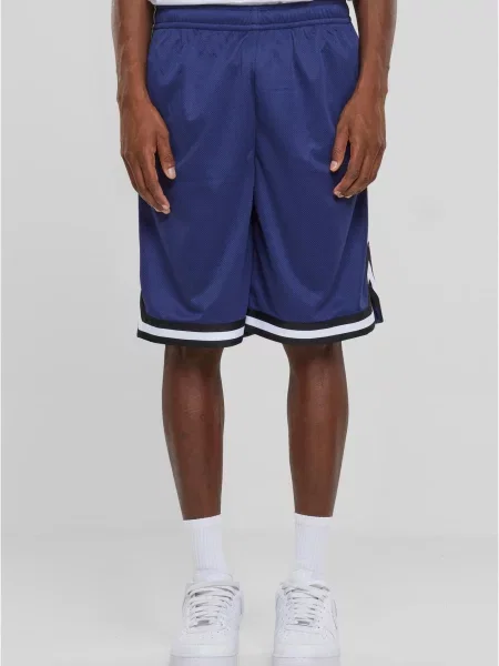 Pruhované kraťasy Urban Classics se síťovinou bílé