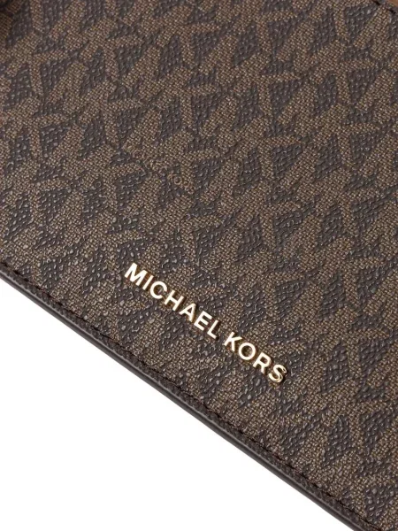 Pantaloni Michael Michael Kors din piele cu imagine cu model leopard roz