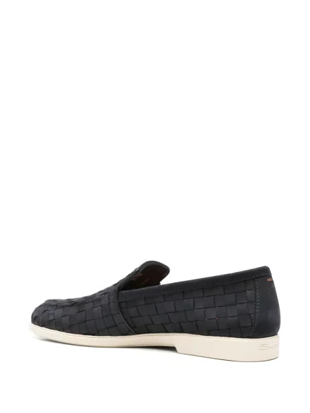 Pantofi loafer Santoni din piele albastru