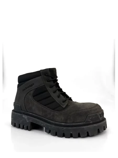 Botine Balenciaga cu șireturi din dantelă gri