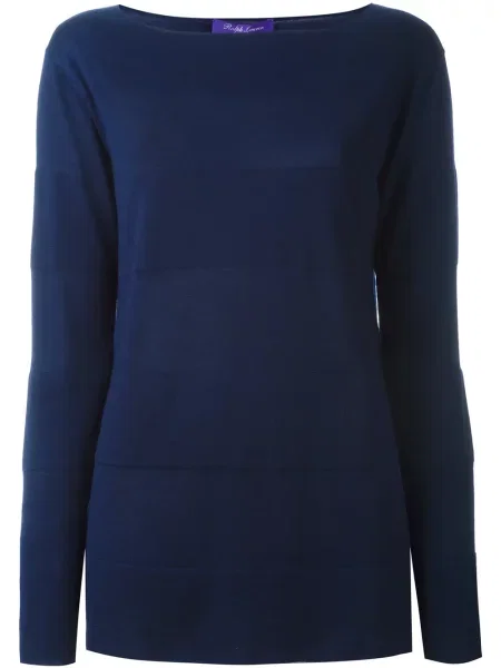 Pulover Ralph Lauren Collection din cașmir cu decolteu barcă albastru