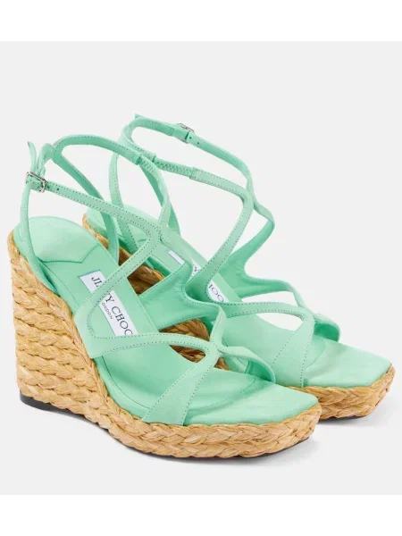 Espadrile Jimmy Choo iz semiša zelena