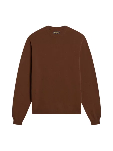 Sweter Woolrich wełniany brązowy