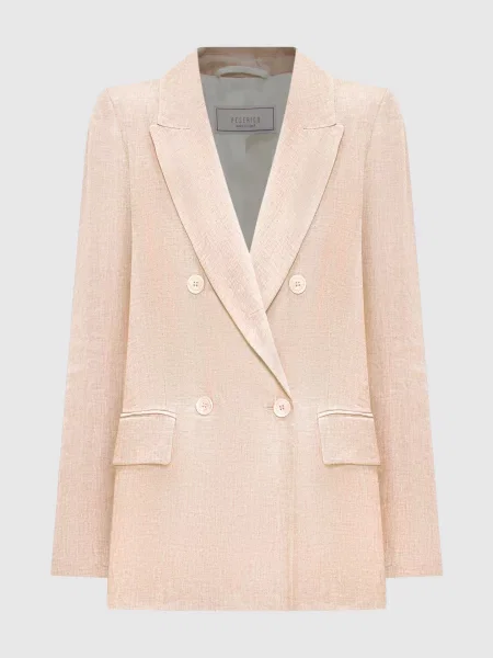 Двобортний жакет з льону Peserico бежевий