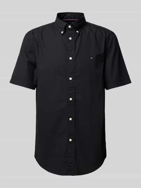 Koszula casualowa o kroju z kołnierzykiem typu button down model ‘FLEX’ czarna