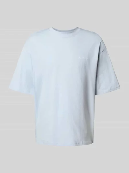 T-shirt o kroju oversized z dodatkiem bawełny ekologicznej Review błękitna