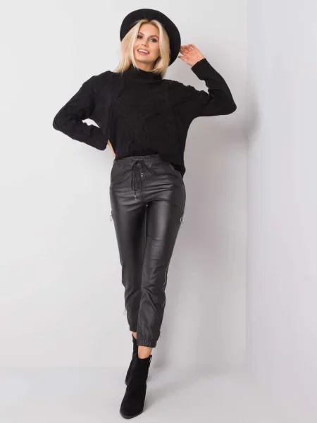 Pantaloni Fashionhunters negru