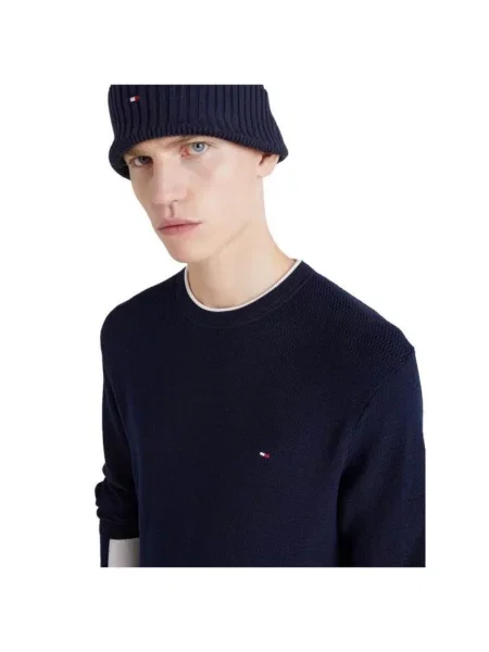 Dzianinowy sweter Tommy Hilfiger niebieski