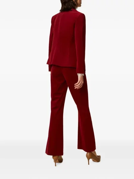 Pantaloni Twinset de catifea evazate roșu