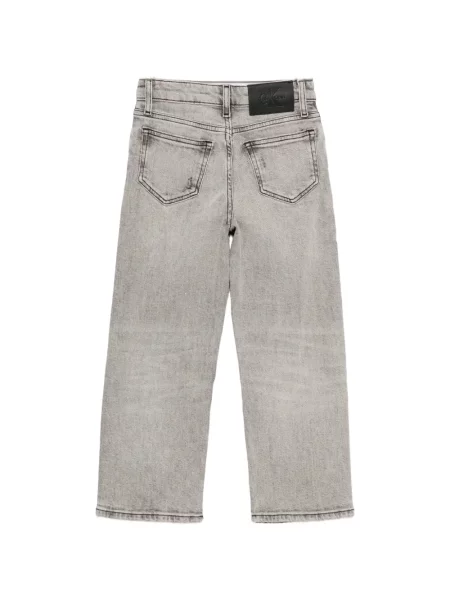 Dětské straight fit džíny Calvin Klein šedé