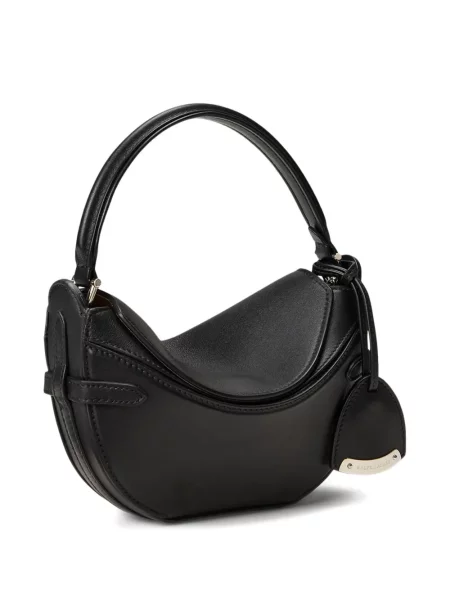 Mini top Ralph Lauren Collection din piele mini negru