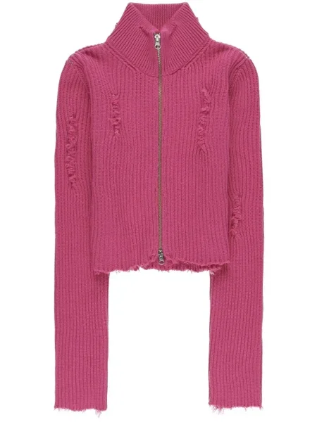 Kardigan Mm6 Maison Margiela o krotszym kroju różowy