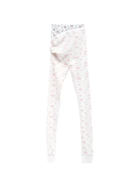 Pantaloni August Barron cu model floral cu imagine alb