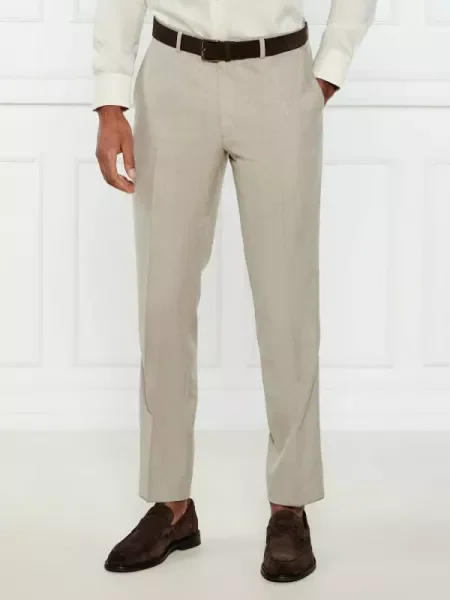 Oscar Jacobson De lână pantaloni chino Dandy bej