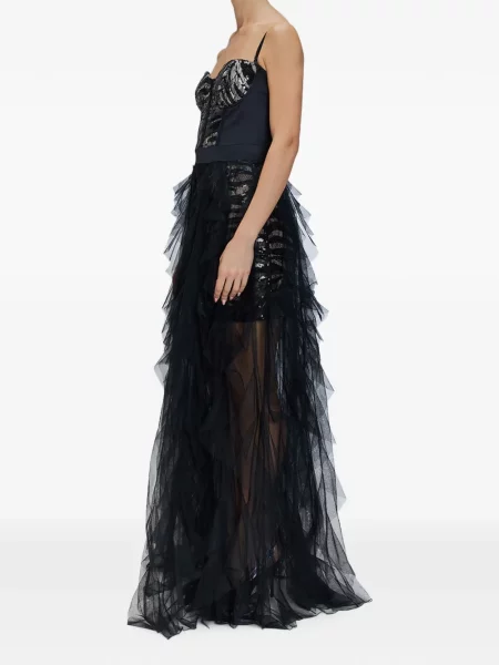 Rochie maxi Just Cavalli cu paiete cu model zebră negru