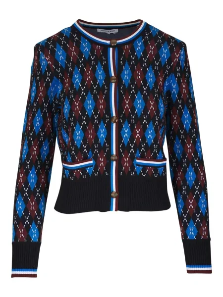 Kardigan Veronica Beard z wzorem argyle czarny