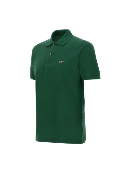 Lniana koszulka polo Lacoste z logo w miejskim stylu zielona
