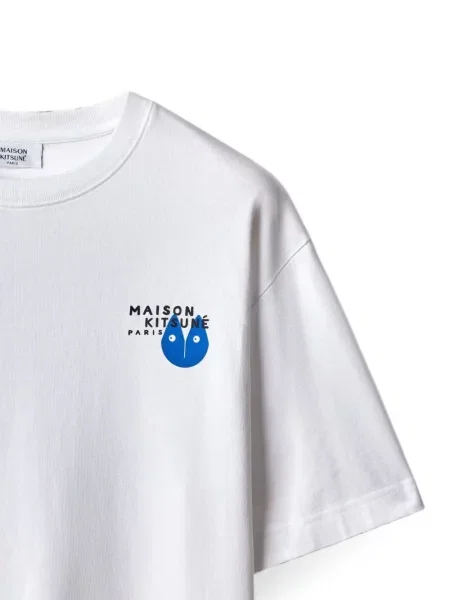 Tricou Maison Kitsune cu imagine alb