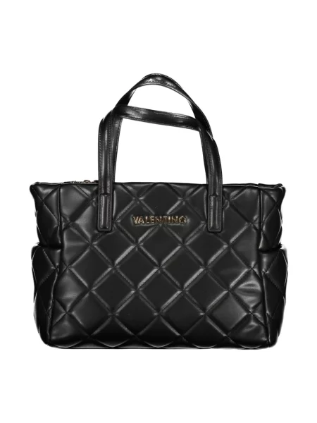Lniana torebka Valentino Bags czarna