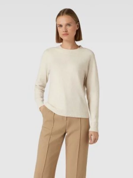 Sweter z dzianiny z okrągłym dekoltem model ‘DOFFY’ Vero Moda biały