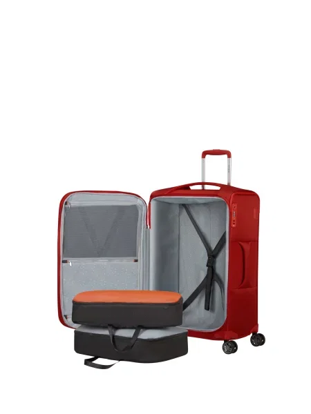 Переработанный чемодан Samsonite красный