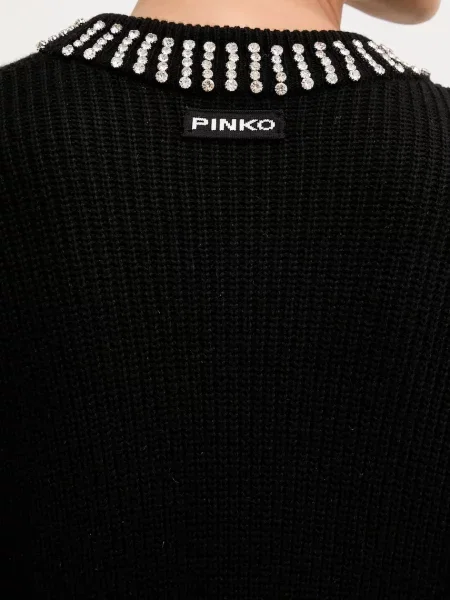 Шерстяное платье миди Pinko черное