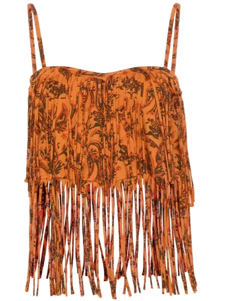 Top Alanui cu imagine cu model paisley portocaliu