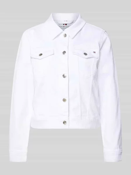 Kurtka dżinsowa o kroju slim fit z mieszanki bawełny Tommy Hilfiger biała