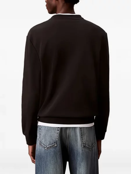 Hanorac crewneck Calvin Klein cu decolteu rotund cu autograf negru