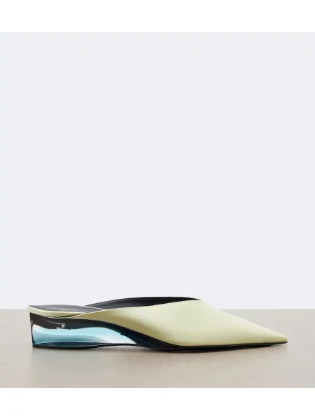 Papuci tip mules Alaïa din satin verde