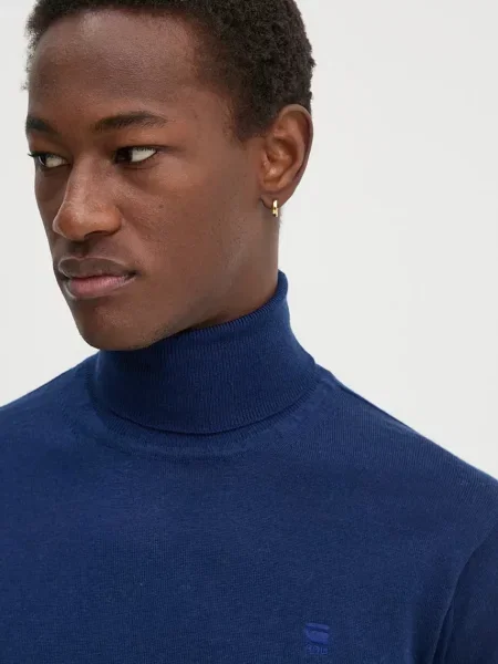 Шерстяная легкий водолазка G-star синяя