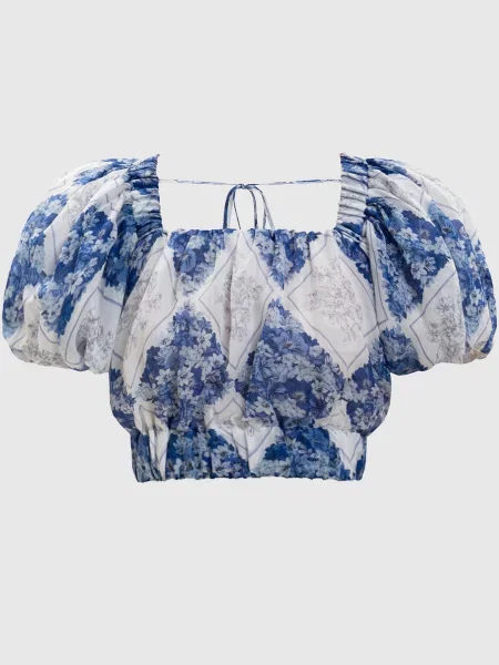 Топ з рамі в принт Twinset білий