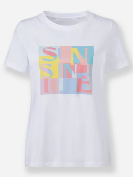 Heine Tricou albastru deschis / galben / roz alb
