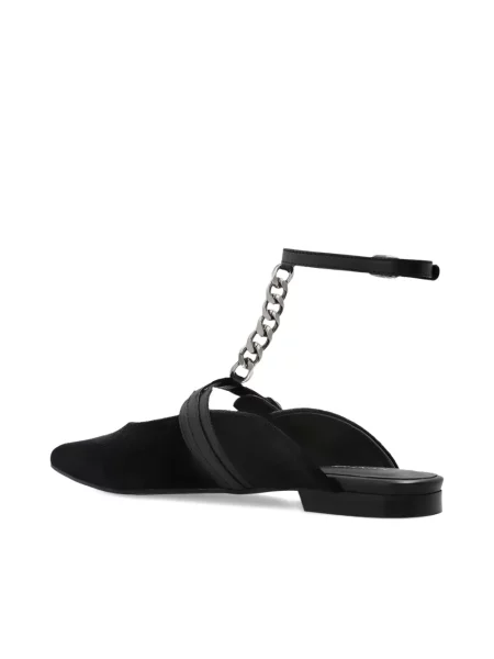 Papuci tip mules Munthe fără toc negru