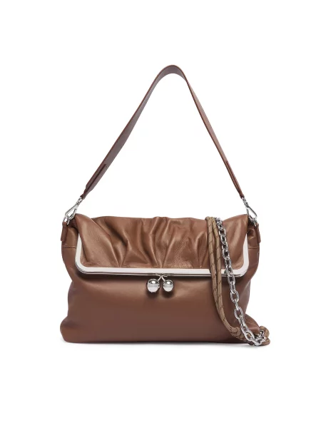 Weekend MaxMara De piele geantă pe umăr Wkaslalom Pasticcino maro