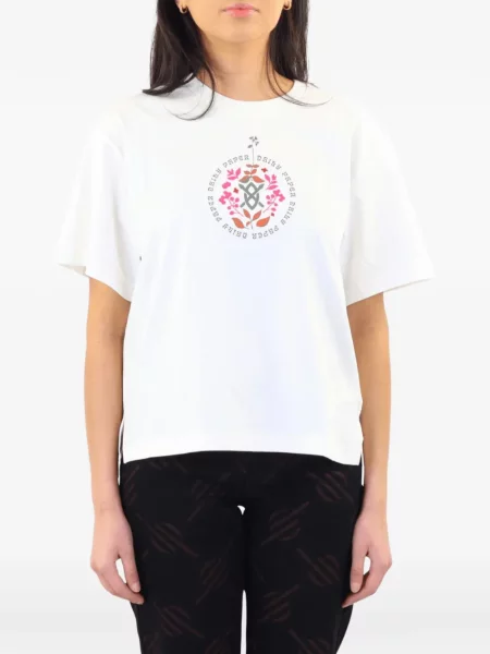 Tricou Daily Paper cu imagine alb
