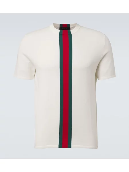 Tricou Gucci cu dungi alb