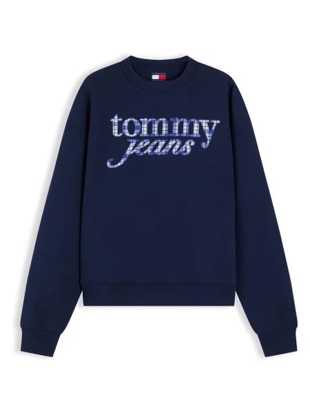 Geacă de blugi Tommy Hilfiger în carouri albastru