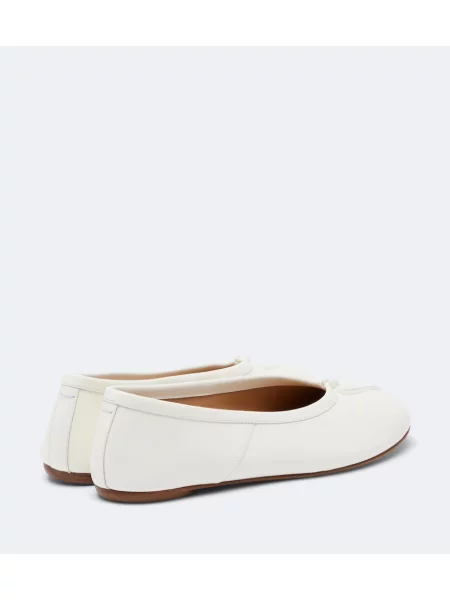 Balerini Maison Margiela din piele alb