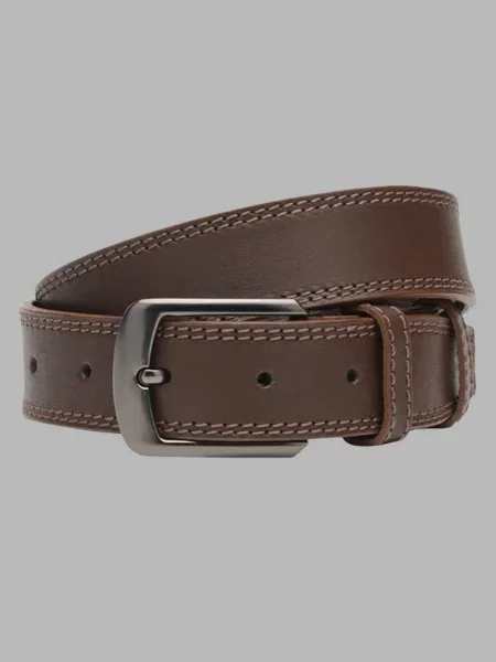 Кожаный ремень Borsa Leather с ремешками коричневый