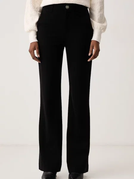 Guess pantaloni evazați bell-bottom pentru femei cu vâscoză CHRISSY negru