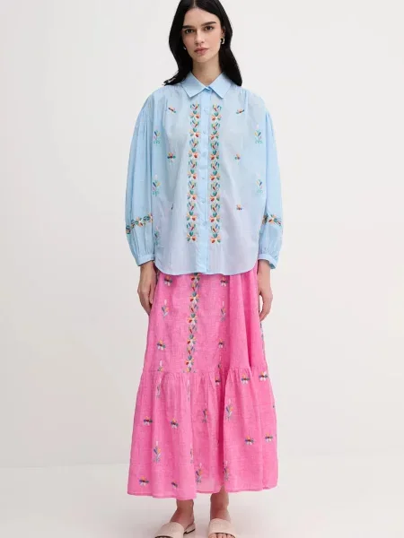 Спідниця La Petite Française JAMAL maxi розкльошена JAMAL рожевий